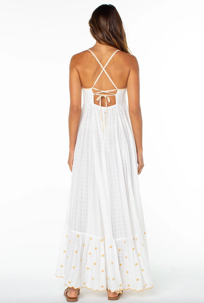 Sunburst Maxi Dress - Cloud Dancer Solid