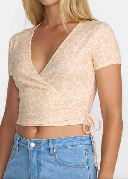 Roma Wrap Top - Light Tan