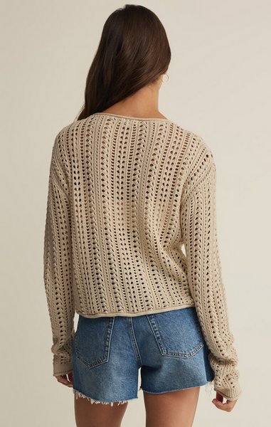 Upland Crochet Sweater Top - Island Coconut