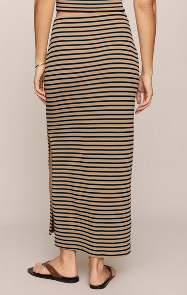 Ainslie Stripe Midi Skirt - Putty