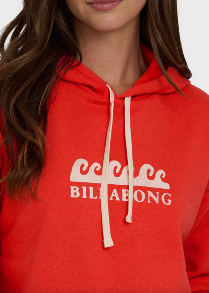 Surfing In Town Pullover Hoodie - Fiesta Red
