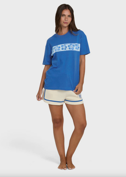 Somewhere Close Short Sleeve Knit T-Shirt - True Blue
