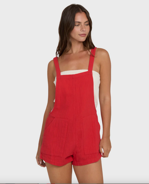 Beach Crush Romper - Fiesta Red