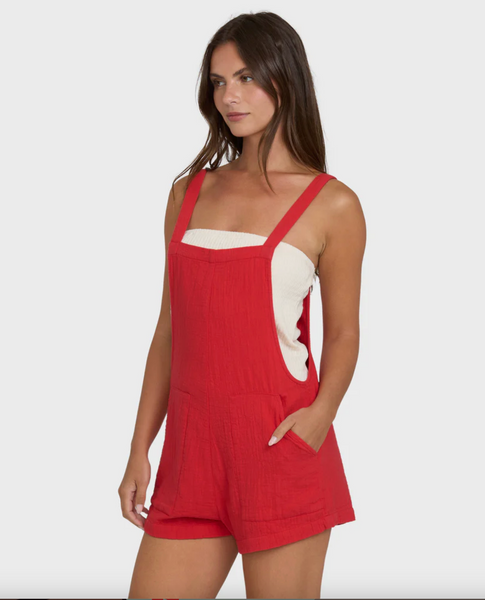 Beach Crush Romper - Fiesta Red