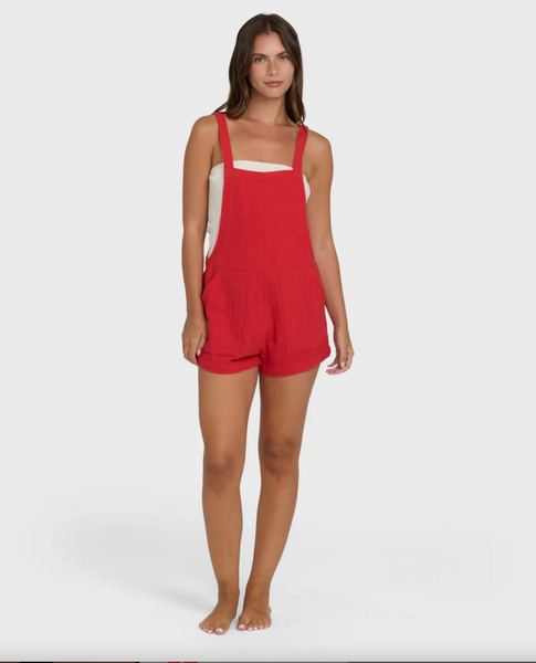 Beach Crush Romper - Fiesta Red