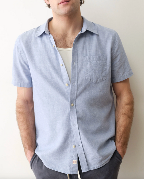 Better-Than-Linen Short Sleeve Shirt - Chambray