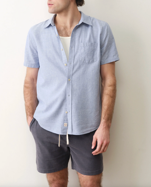Better-Than-Linen Short Sleeve Shirt - Chambray