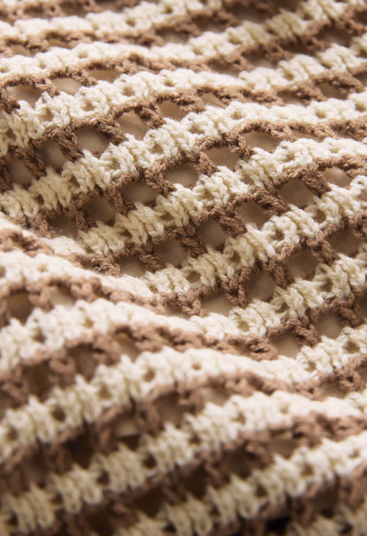 Kylo Striped Crochet Sweater - Taro