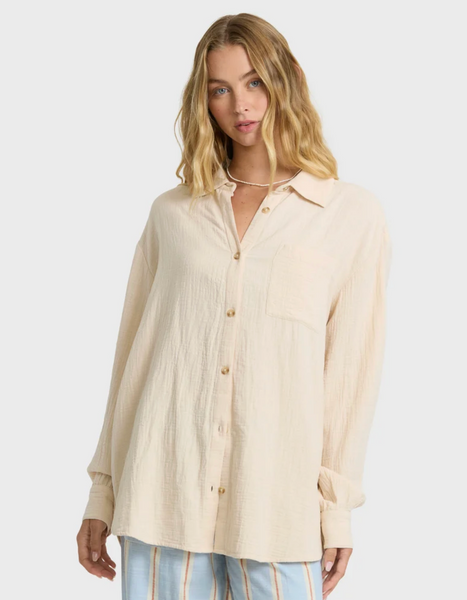 Wanderer Long Sleeve Woven Shirt - Dove