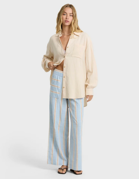 Wanderer Long Sleeve Woven Shirt - Dove