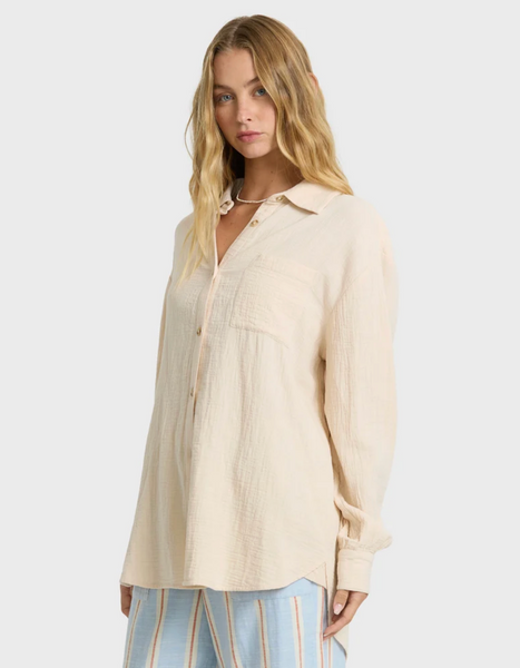 Wanderer Long Sleeve Woven Shirt - Dove