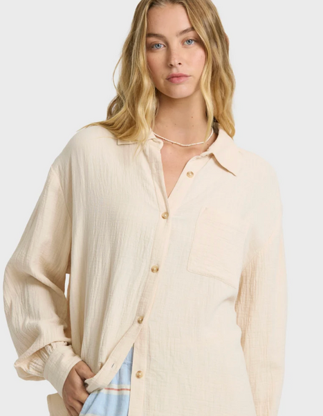 Wanderer Long Sleeve Woven Shirt - Dove