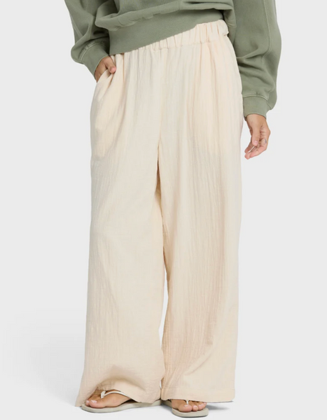 Follow Me Elastic Waist Pants - Dove