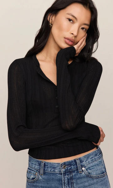Rowena Fine Knit Sweater- Black