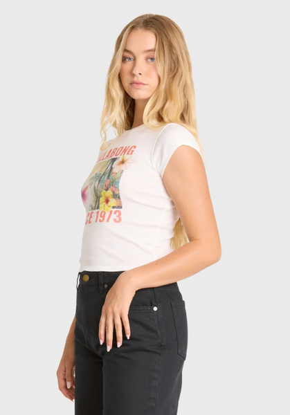 Take A Moment Short Sleeve Knit Graphic T-Shirt - Salt Crystal