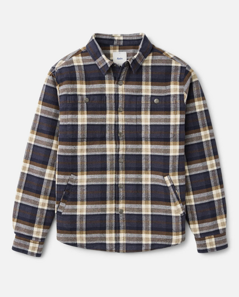 Harol Plaid Shirt Jacket - Navy