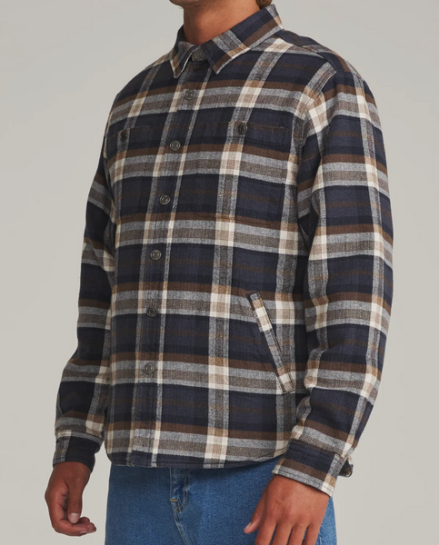 Harol Plaid Shirt Jacket - Navy