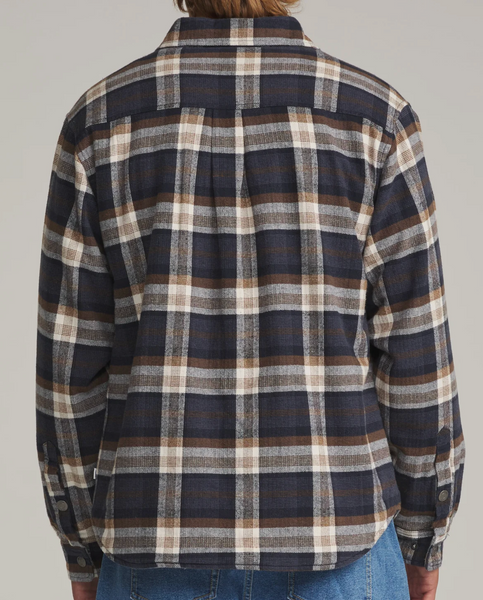 Harol Plaid Shirt Jacket - Navy