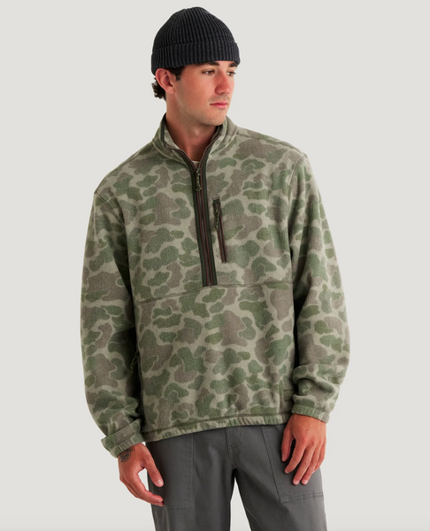 Men's Ashridge Fleece Half Zip - Vintage Camo Oil Green