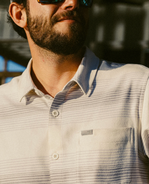 Men's Seawool Flannel Shirt - Ombre Stripe Birch
