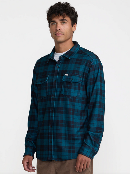 VAcancy Flannel Long Sleeve Shirt - RVCA Black