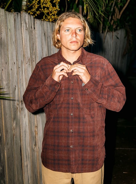 Rails Cord Eco LS Shirt - Brick