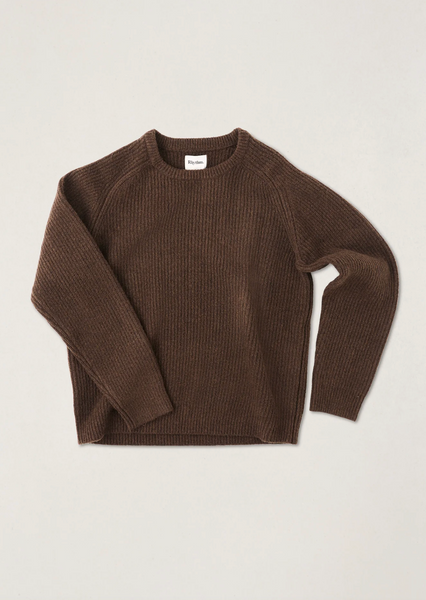 Vintage Waffle Knit Sweater - Chocolate