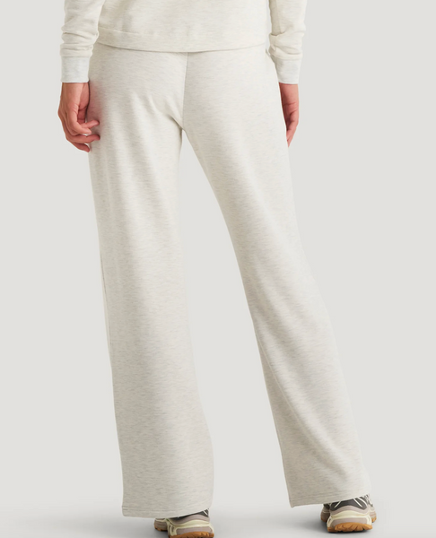 Women's Bamboo Lightweight Fleece Wide Leg Pant - Off White Heather