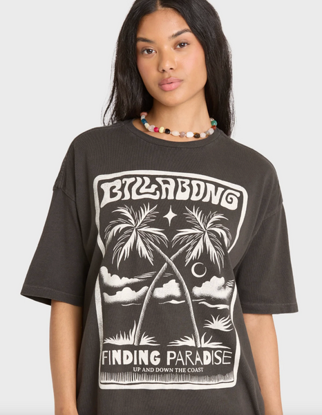 Tropical Filmore Short Sleeve Knit Graphic T-Shirt - Off Black