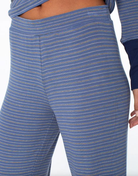 Summer Fling Rib Pant 2 - Wild Wind Print Coastal Stripe