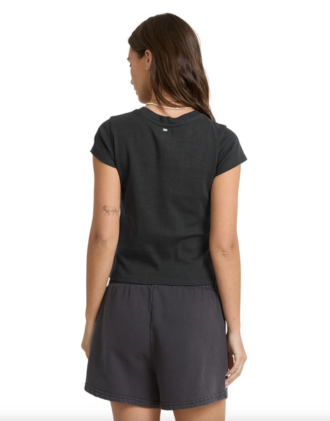 Just For You Solid Ss Tee - Black Sands