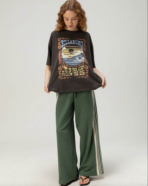 Walk With Us Womens Boyfriend Tee - Washed Black