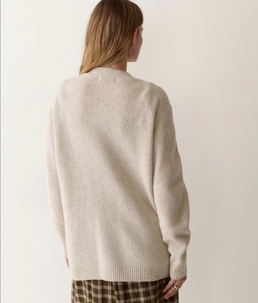 Merino Boyfriend Cardigan - Cream