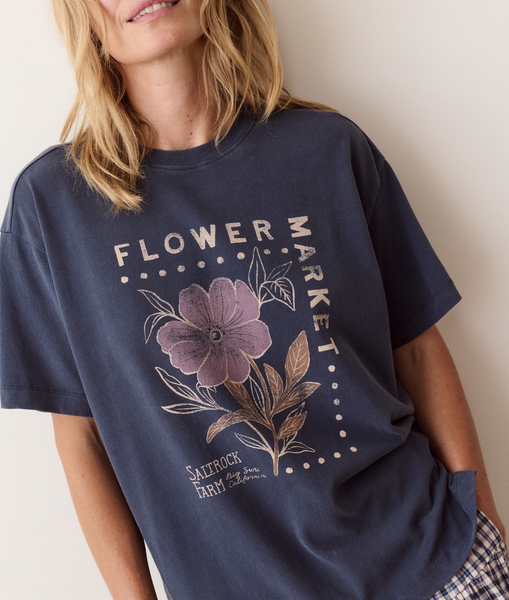 Dream Jersey Oversized Graphic Tee - Twilight