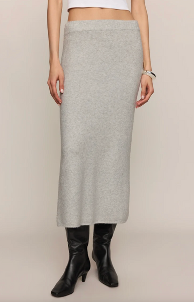 Cozy Moment Sweater Midi Skirt - Feather Grey