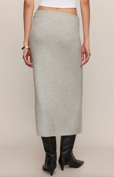Cozy Moment Sweater Midi Skirt - Feather Grey