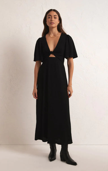 Mavis Knit Midi Dress - Black