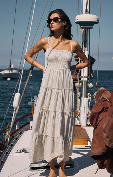 Balos Striped Maxi Dress - Natural