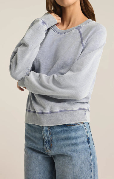 Saldana Knit Denim Top - Washed Indigo