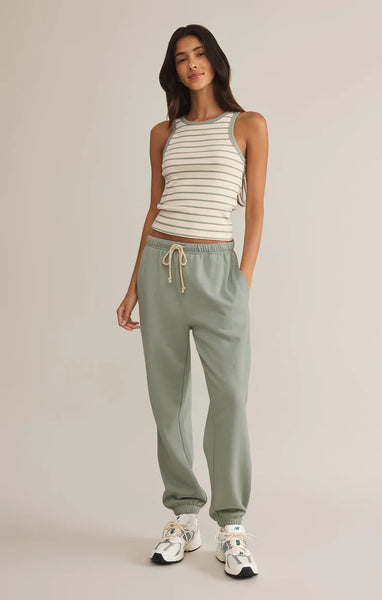 Hadley Striped Tank - Sage Green