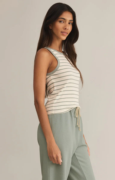 Hadley Striped Tank - Sage Green
