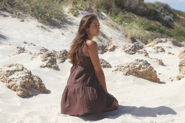 Classic Tiered Mini Dress - Chocolate