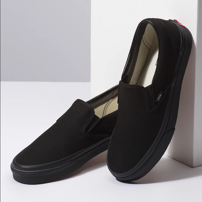 ◆VANS◆ Classic Slip-On Leather Black True White VN000CT5BP New Vans Classic Slip-On Leather Shoes - Black (VN000CT5BPB